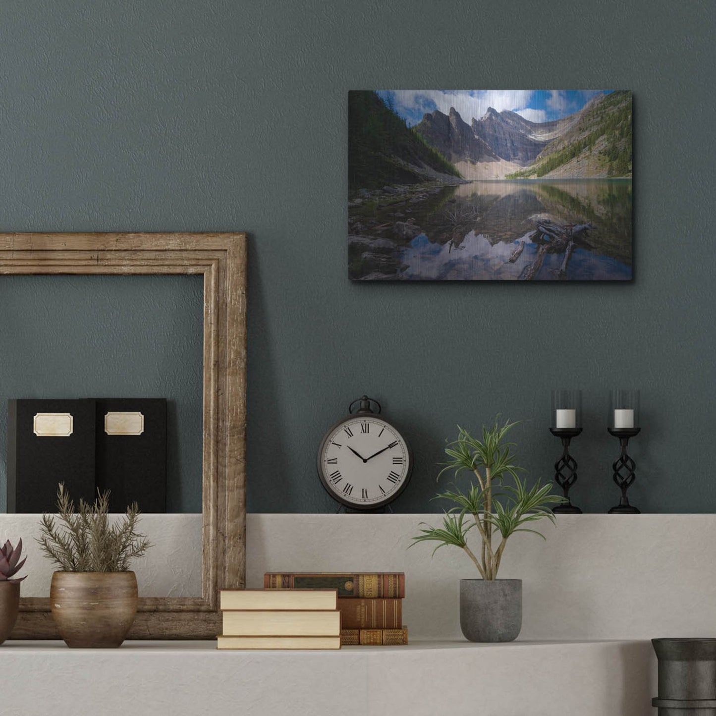Luxe Metal Art 'Lake Agnes 1' by Joe Reimer Photography, Metal Wall Art,16x12