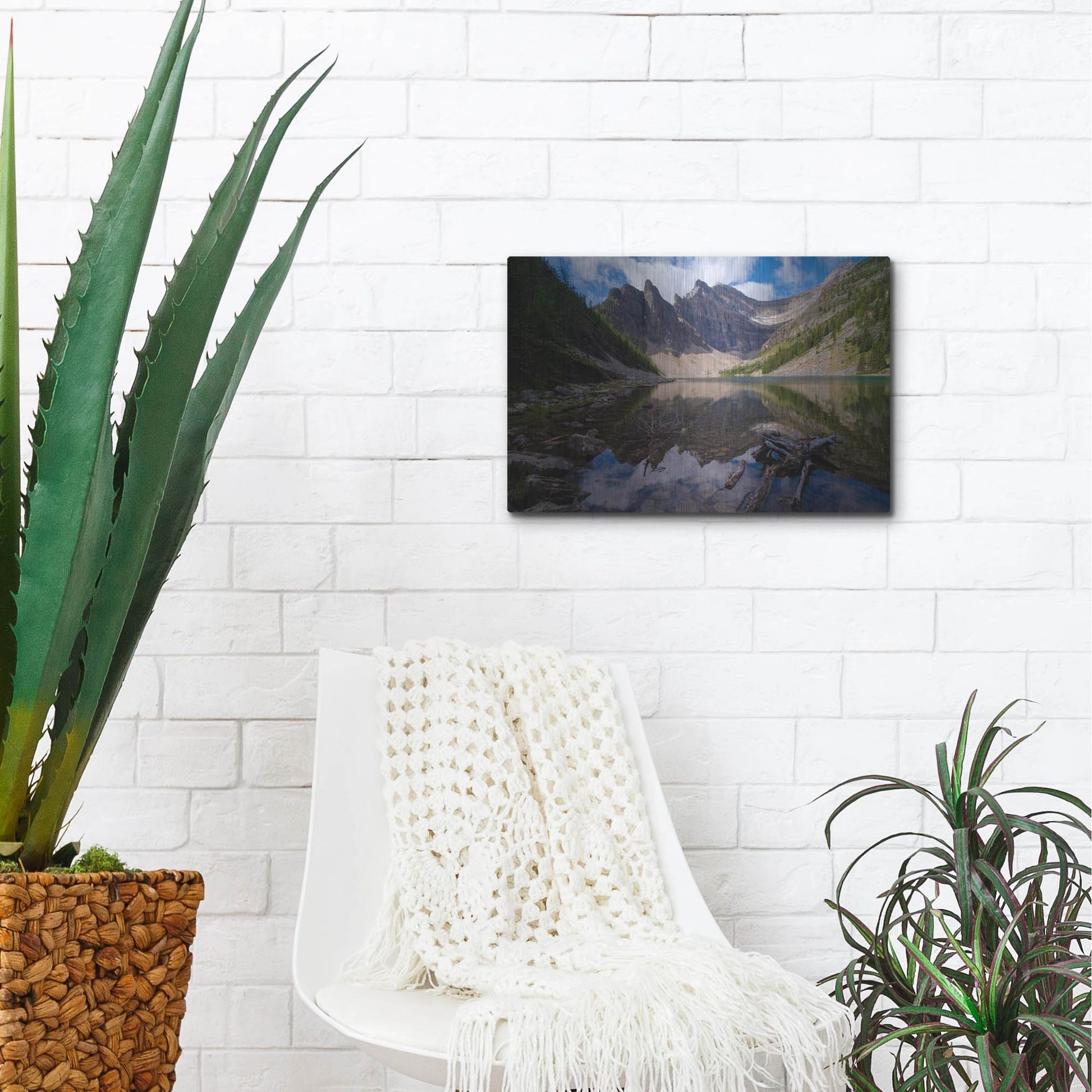 Luxe Metal Art 'Lake Agnes 1' by Joe Reimer Photography, Metal Wall Art,16x12