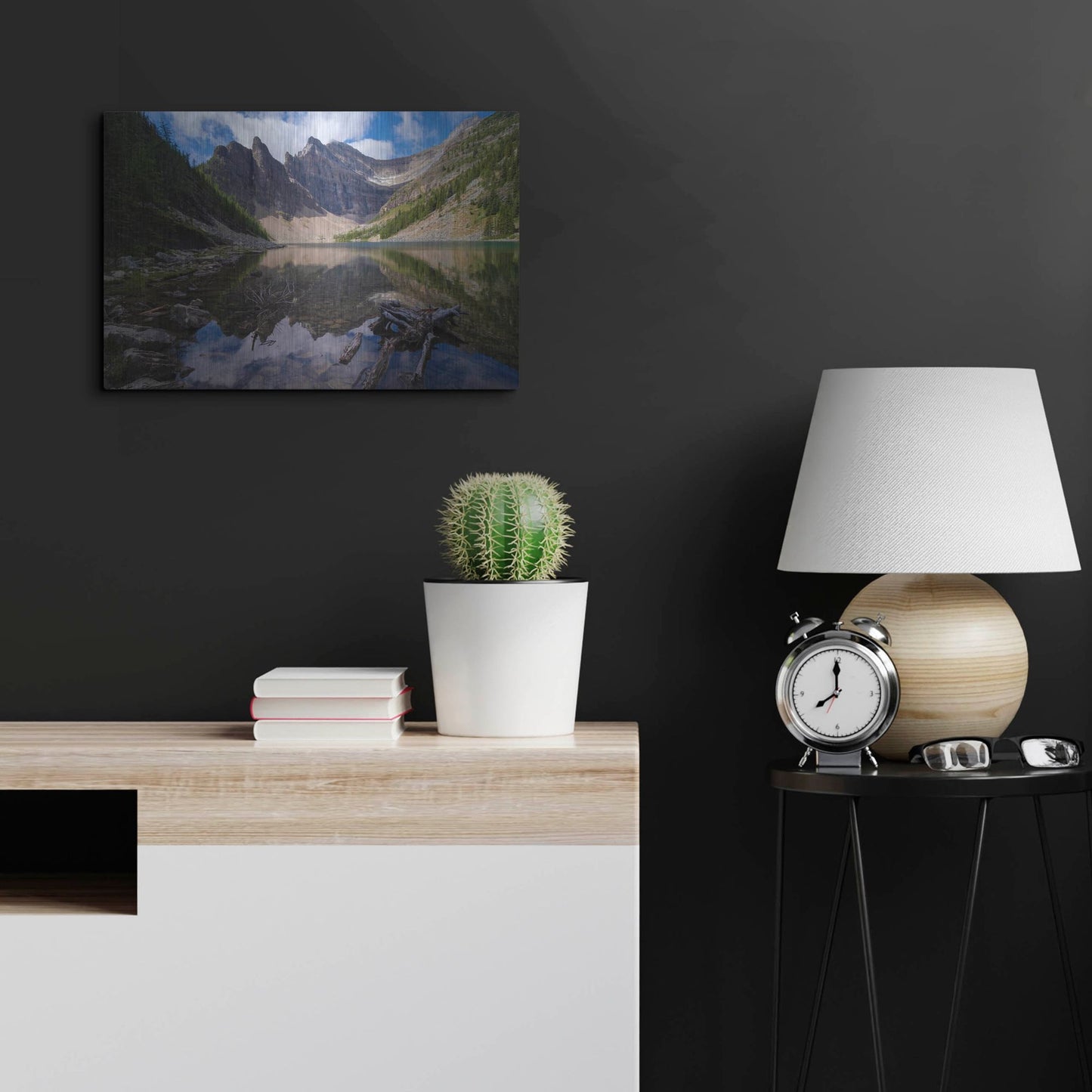 Luxe Metal Art 'Lake Agnes 1' by Joe Reimer Photography, Metal Wall Art,24x16