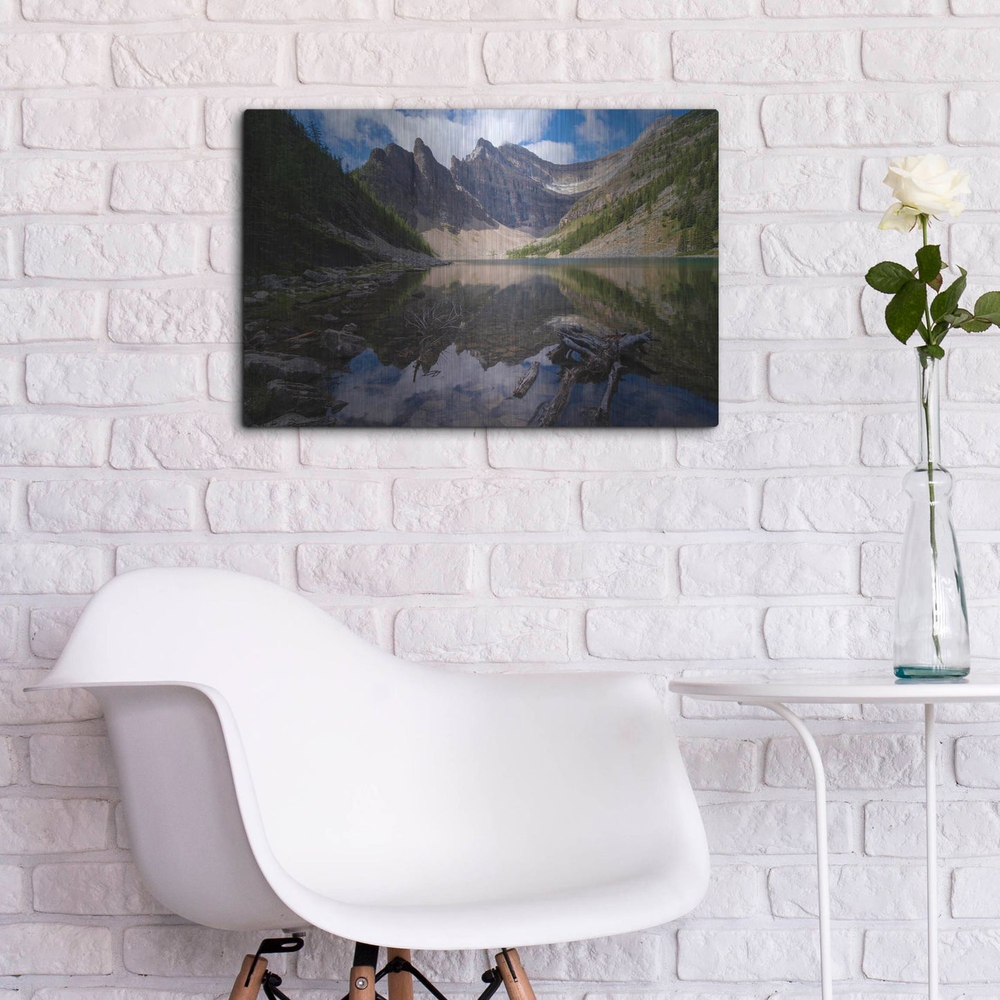 Luxe Metal Art 'Lake Agnes 1' by Joe Reimer Photography, Metal Wall Art,24x16