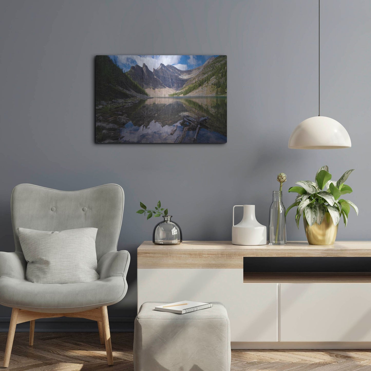 Luxe Metal Art 'Lake Agnes 1' by Joe Reimer Photography, Metal Wall Art,24x16