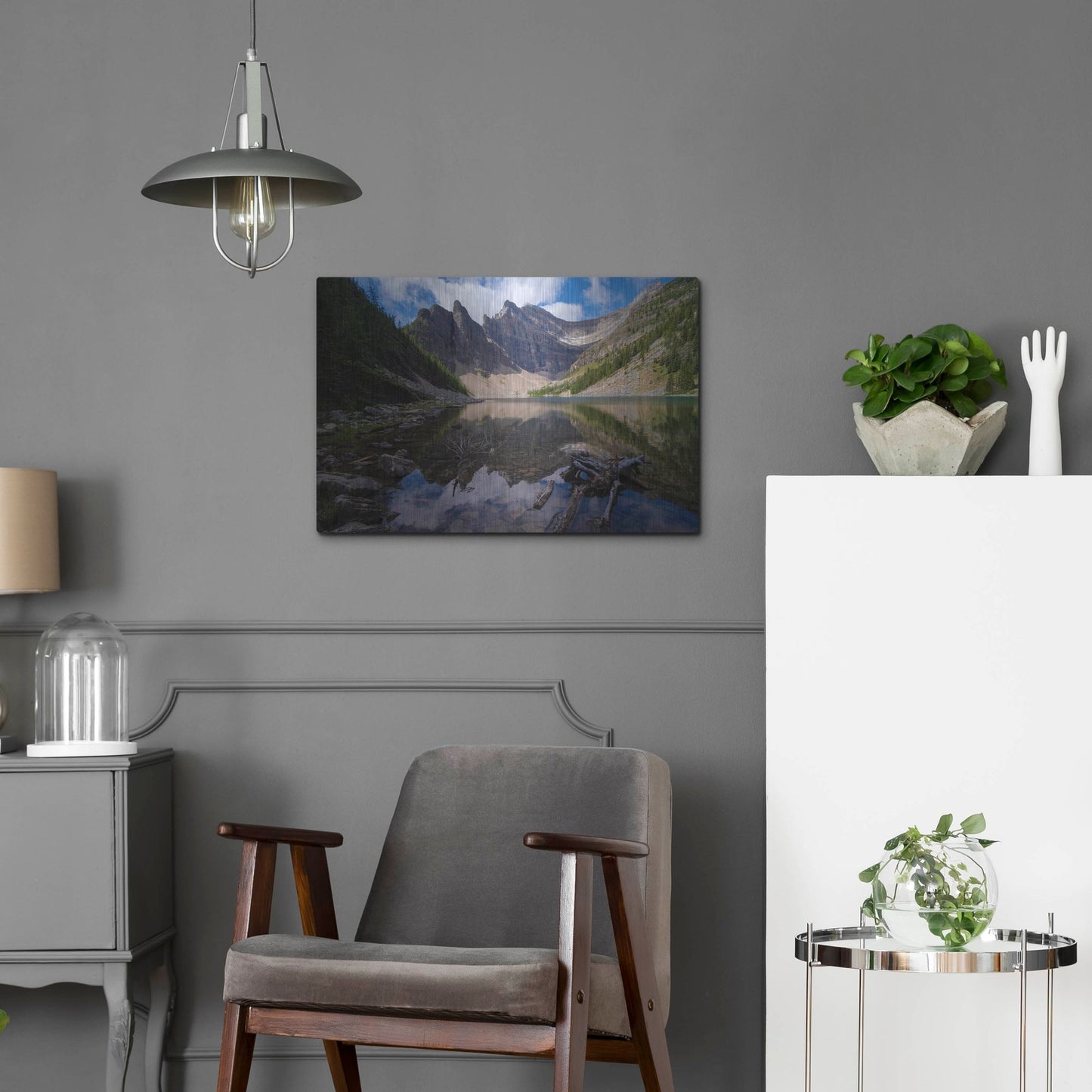 Luxe Metal Art 'Lake Agnes 1' by Joe Reimer Photography, Metal Wall Art,24x16