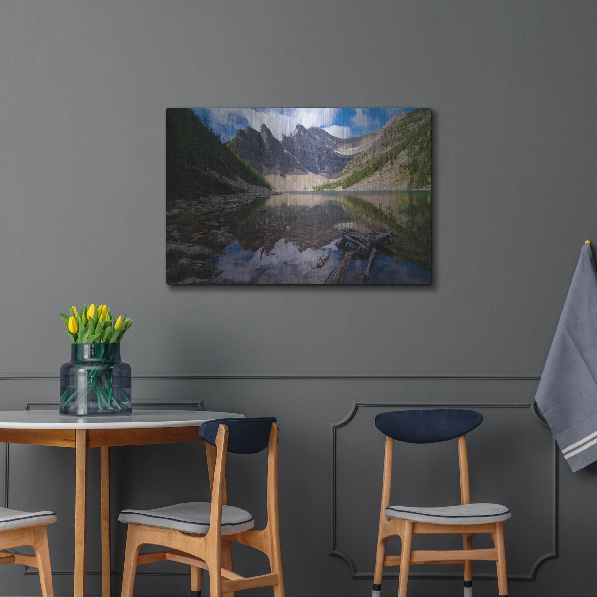 Luxe Metal Art 'Lake Agnes 1' by Joe Reimer Photography, Metal Wall Art,36x24