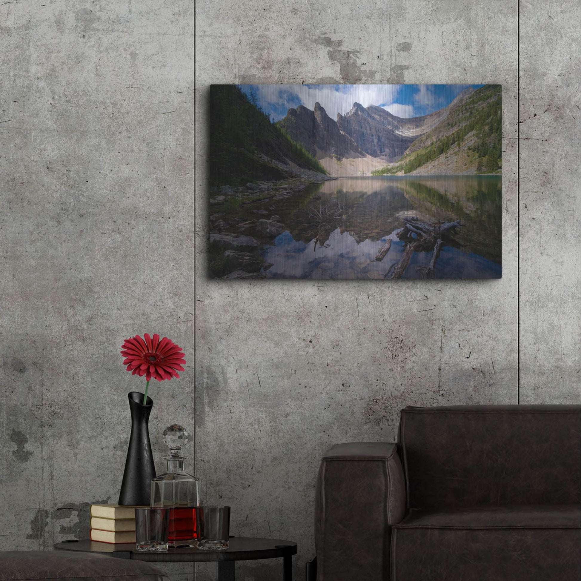 Luxe Metal Art 'Lake Agnes 1' by Joe Reimer Photography, Metal Wall Art,36x24