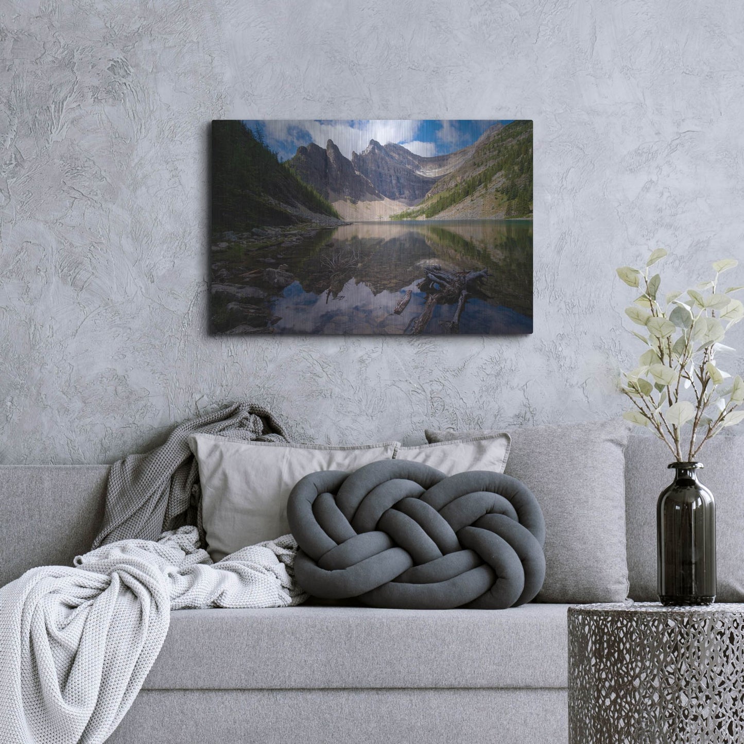 Luxe Metal Art 'Lake Agnes 1' by Joe Reimer Photography, Metal Wall Art,36x24