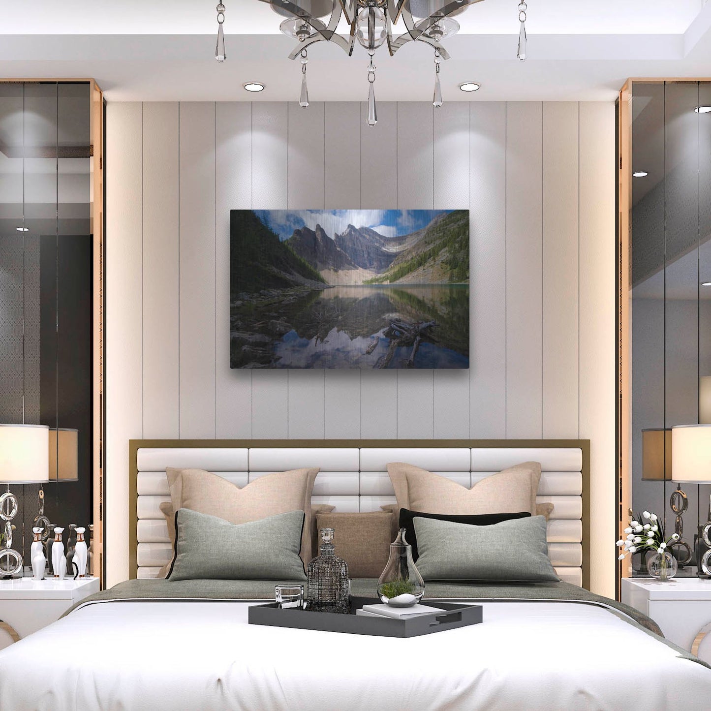Luxe Metal Art 'Lake Agnes 1' by Joe Reimer Photography, Metal Wall Art,36x24