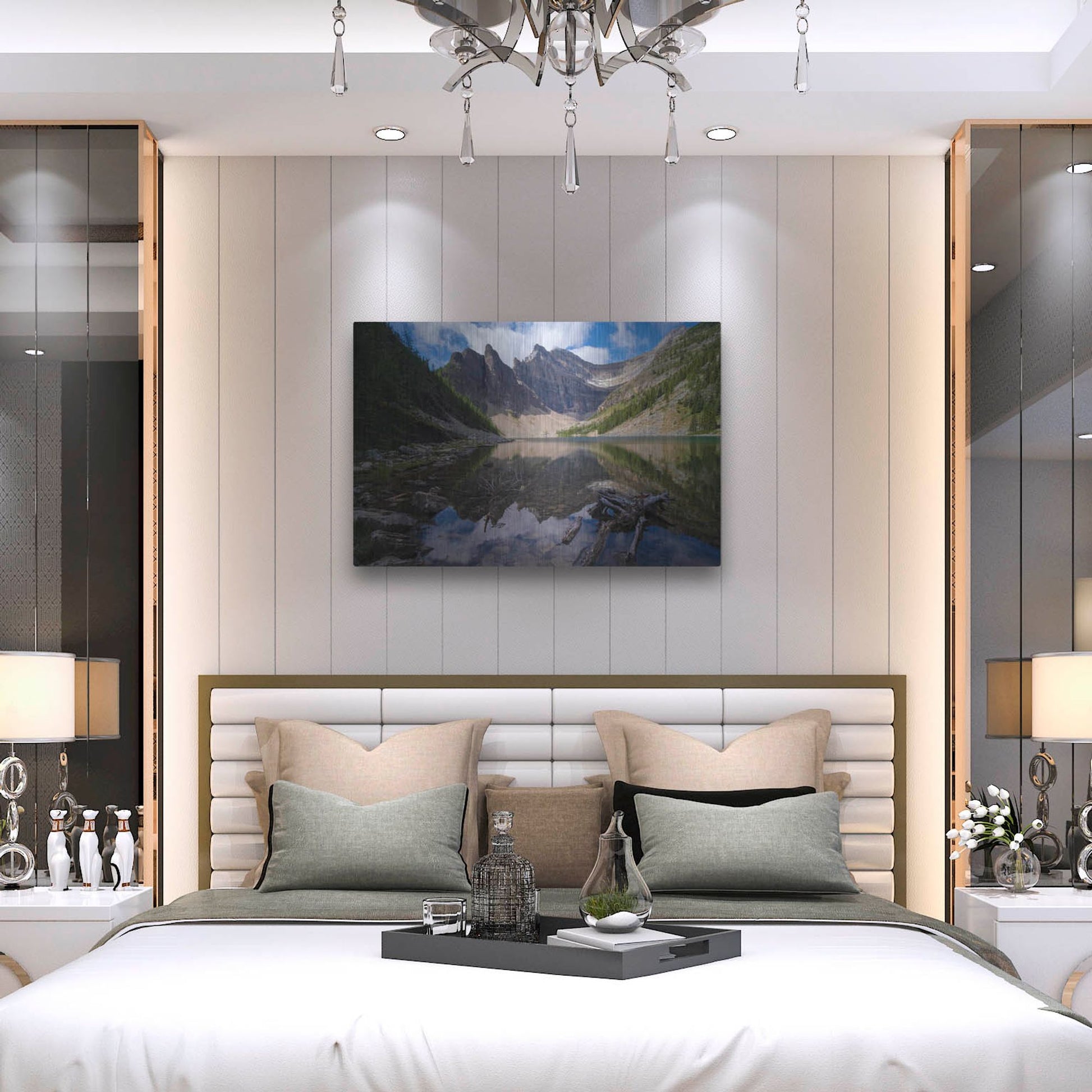 Luxe Metal Art 'Lake Agnes 1' by Joe Reimer Photography, Metal Wall Art,36x24