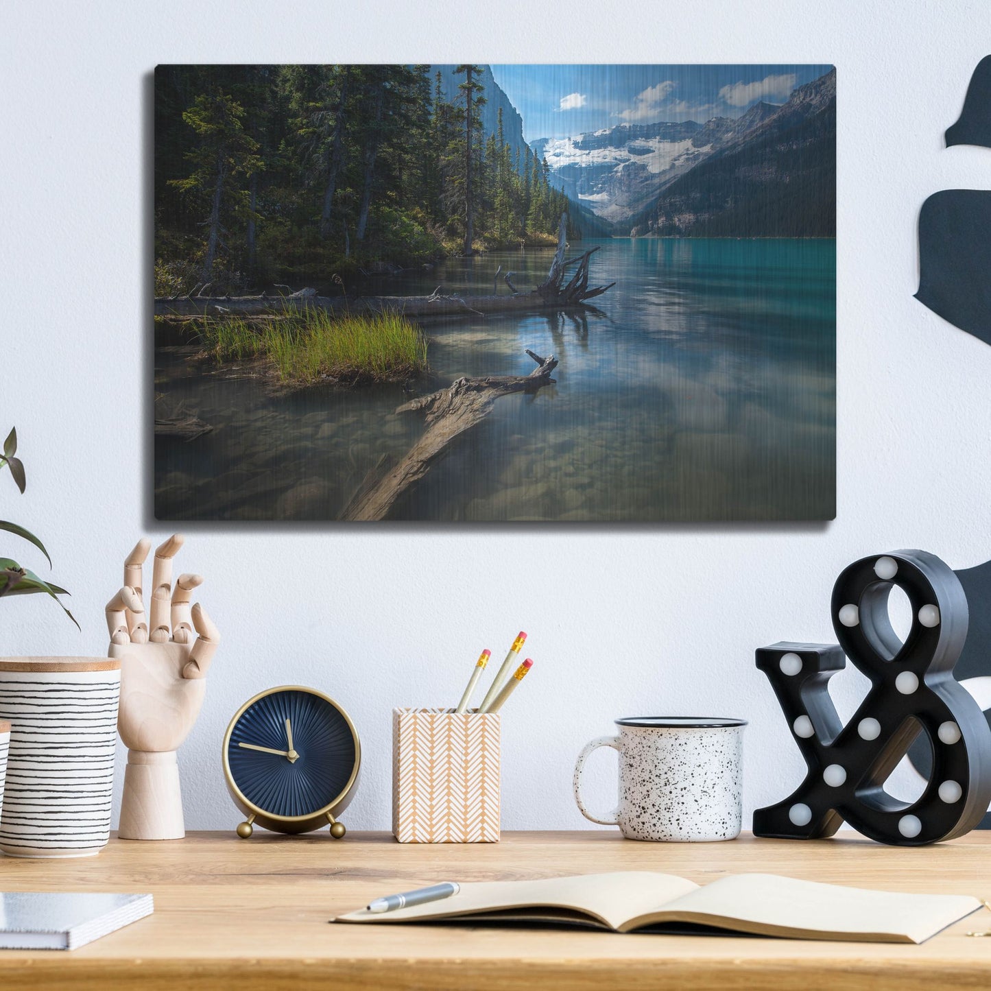 Luxe Metal Art 'Lake Louise 1' by Joe Reimer Photography, Metal Wall Art,16x12