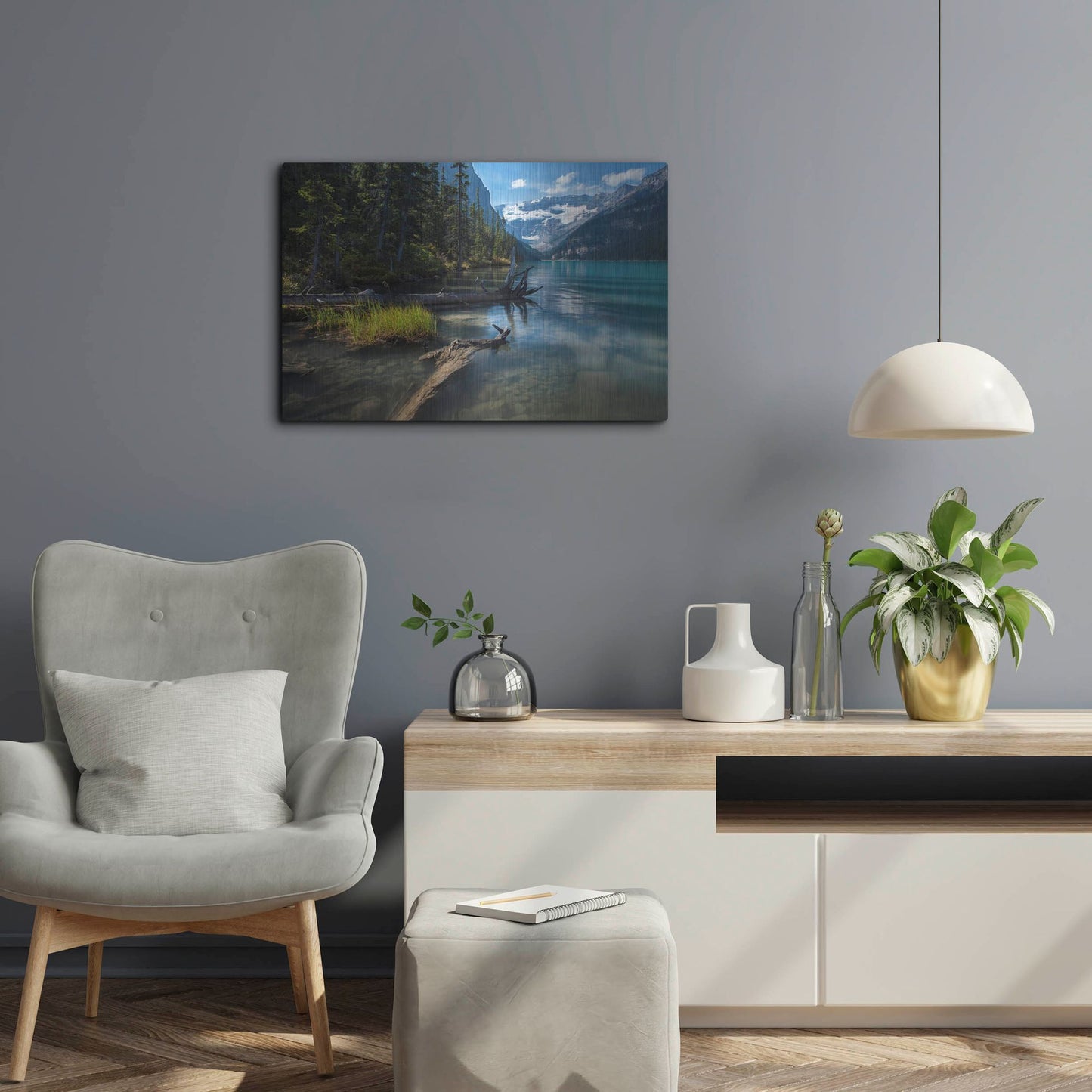 Luxe Metal Art 'Lake Louise 1' by Joe Reimer Photography, Metal Wall Art,24x16