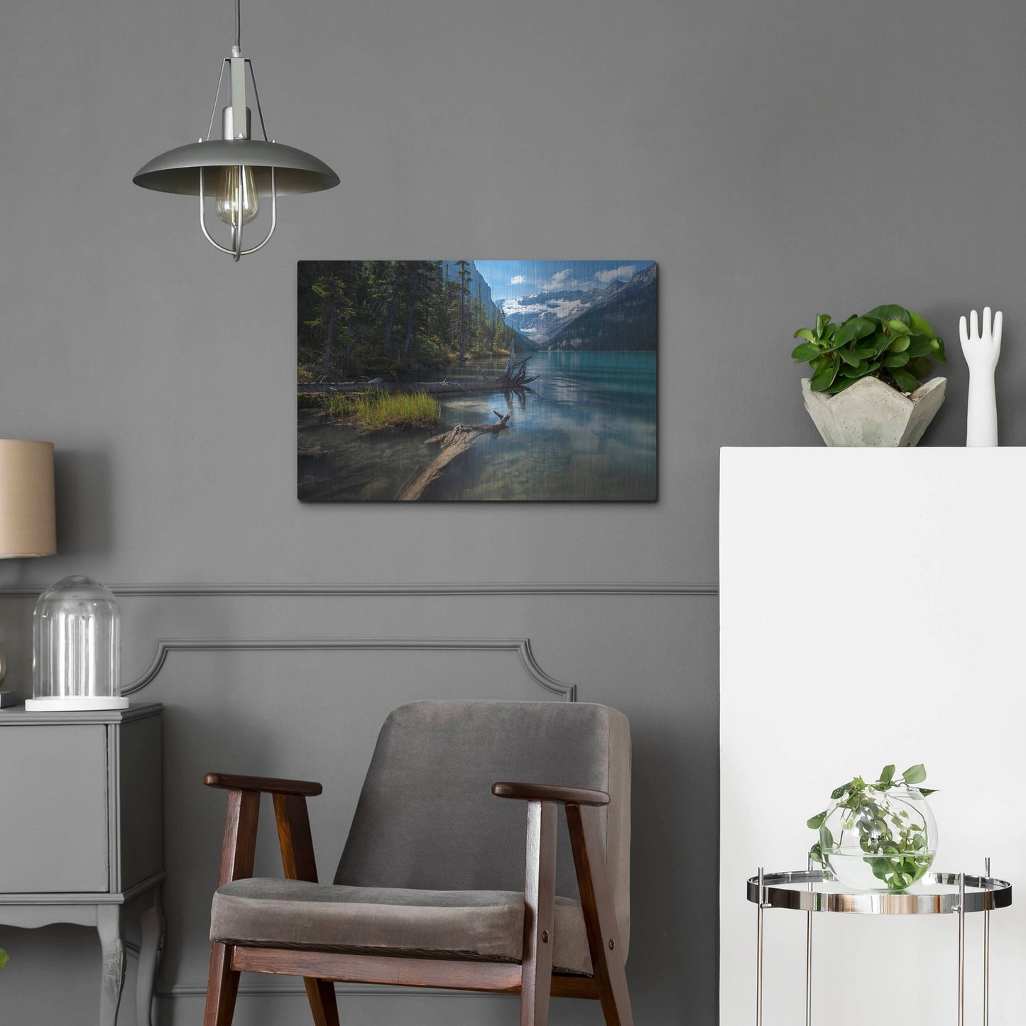 Luxe Metal Art 'Lake Louise 1' by Joe Reimer Photography, Metal Wall Art,24x16