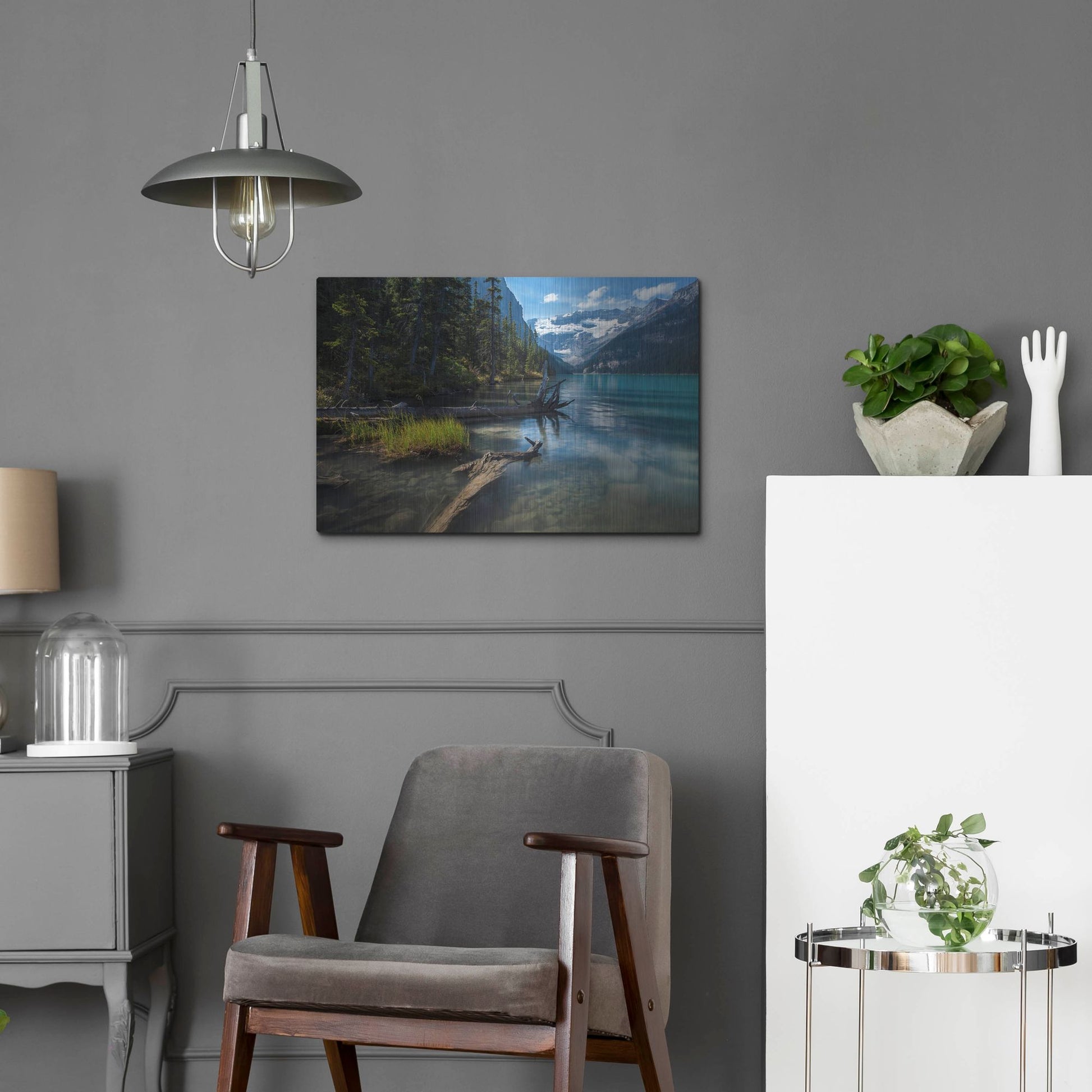Luxe Metal Art 'Lake Louise 1' by Joe Reimer Photography, Metal Wall Art,24x16