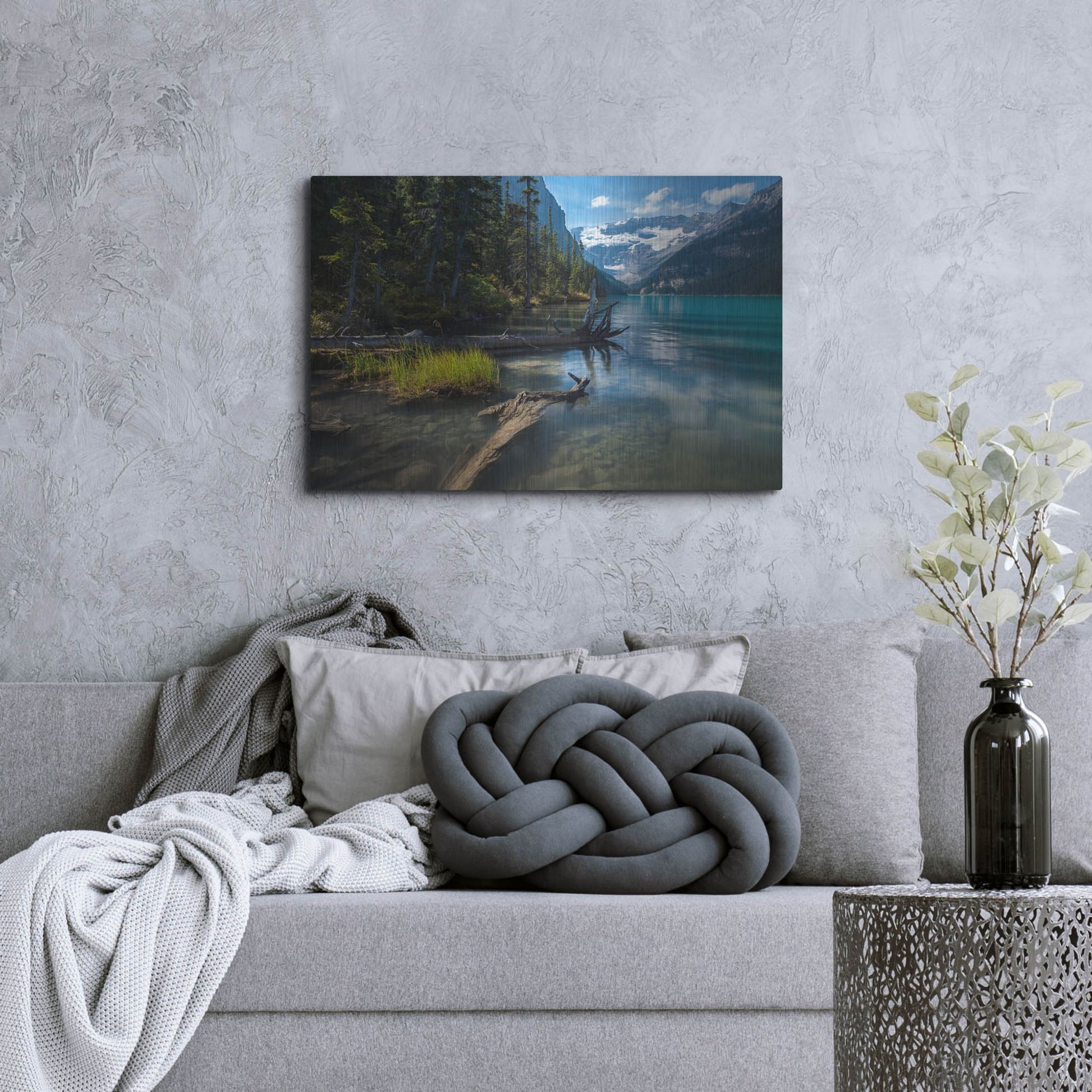 Luxe Metal Art 'Lake Louise 1' by Joe Reimer Photography, Metal Wall Art,36x24