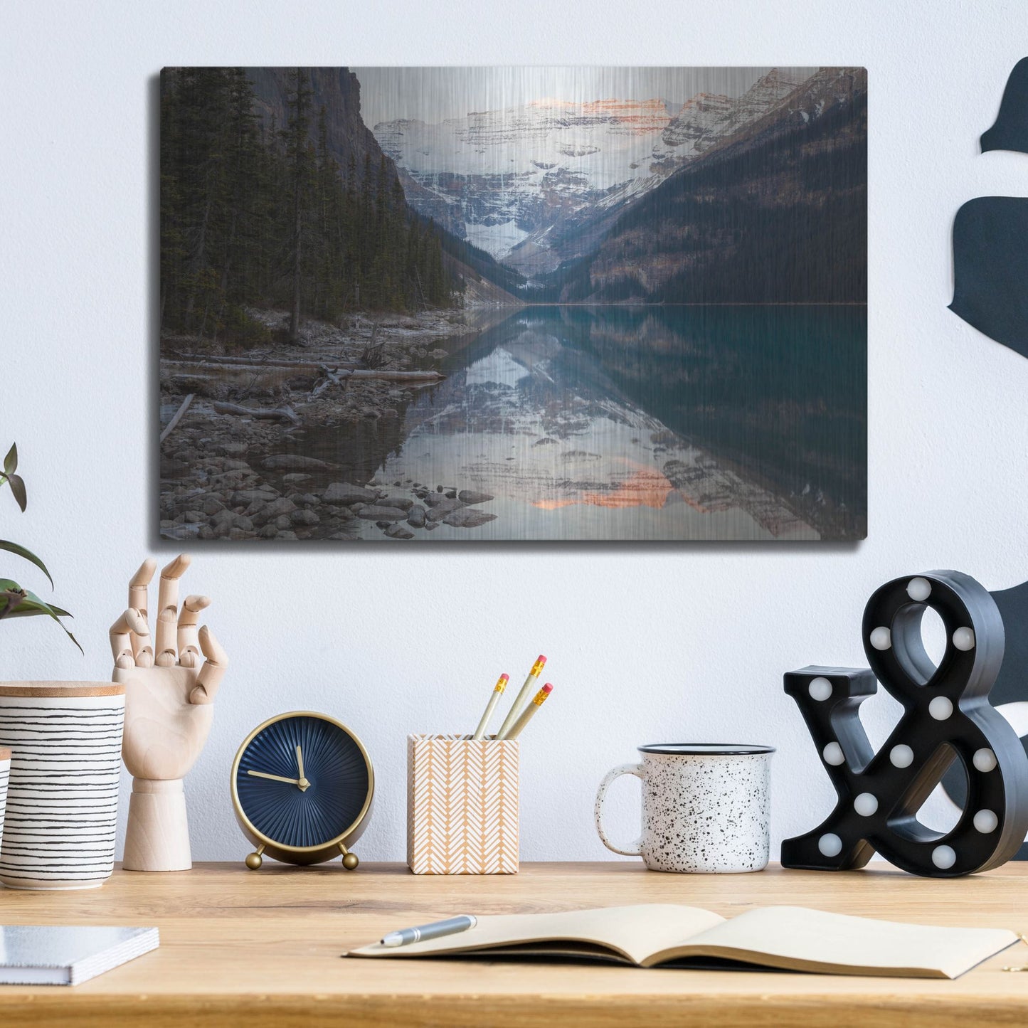 Luxe Metal Art 'Lake Louise 2' by Joe Reimer Photography, Metal Wall Art,16x12
