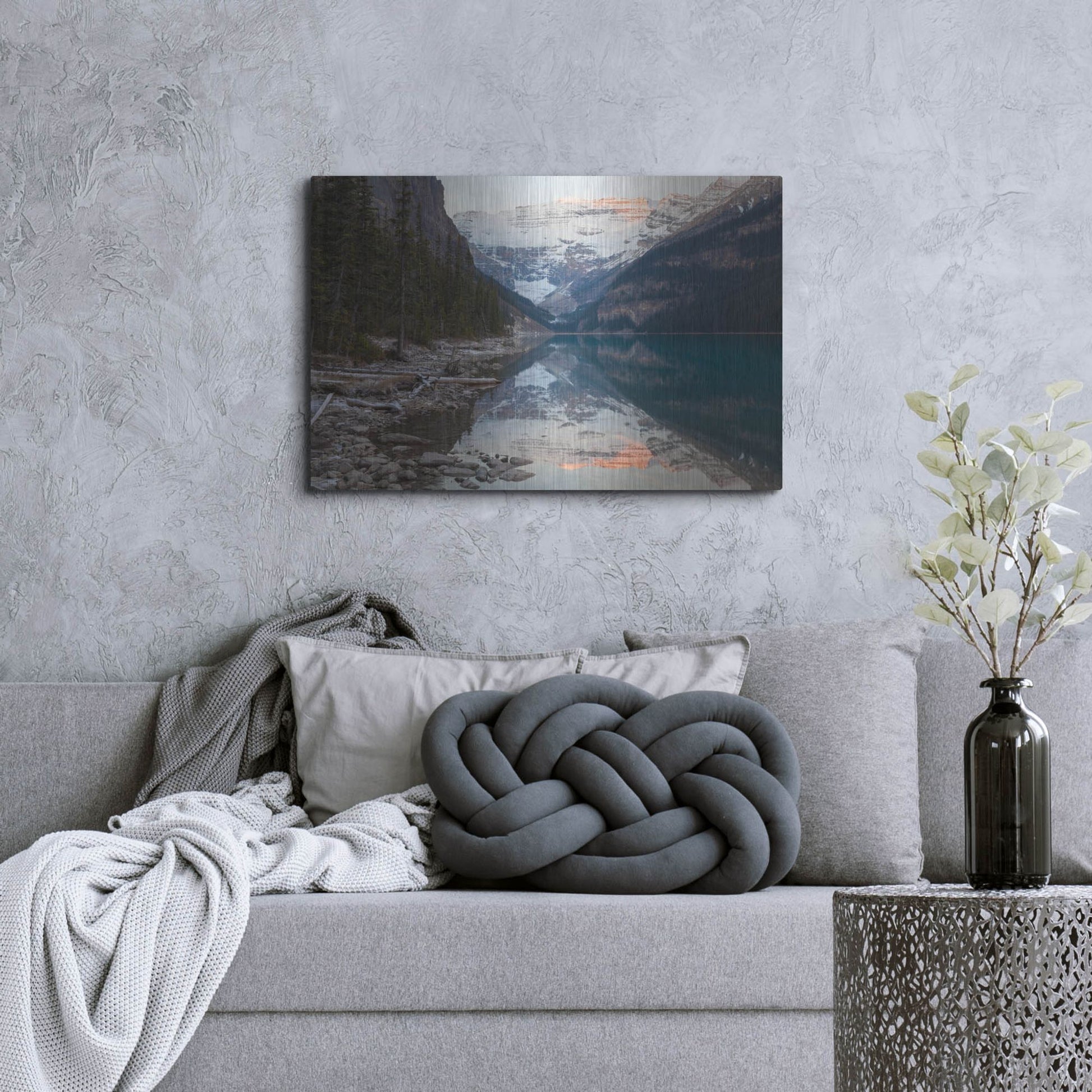 Luxe Metal Art 'Lake Louise 2' by Joe Reimer Photography, Metal Wall Art,36x24
