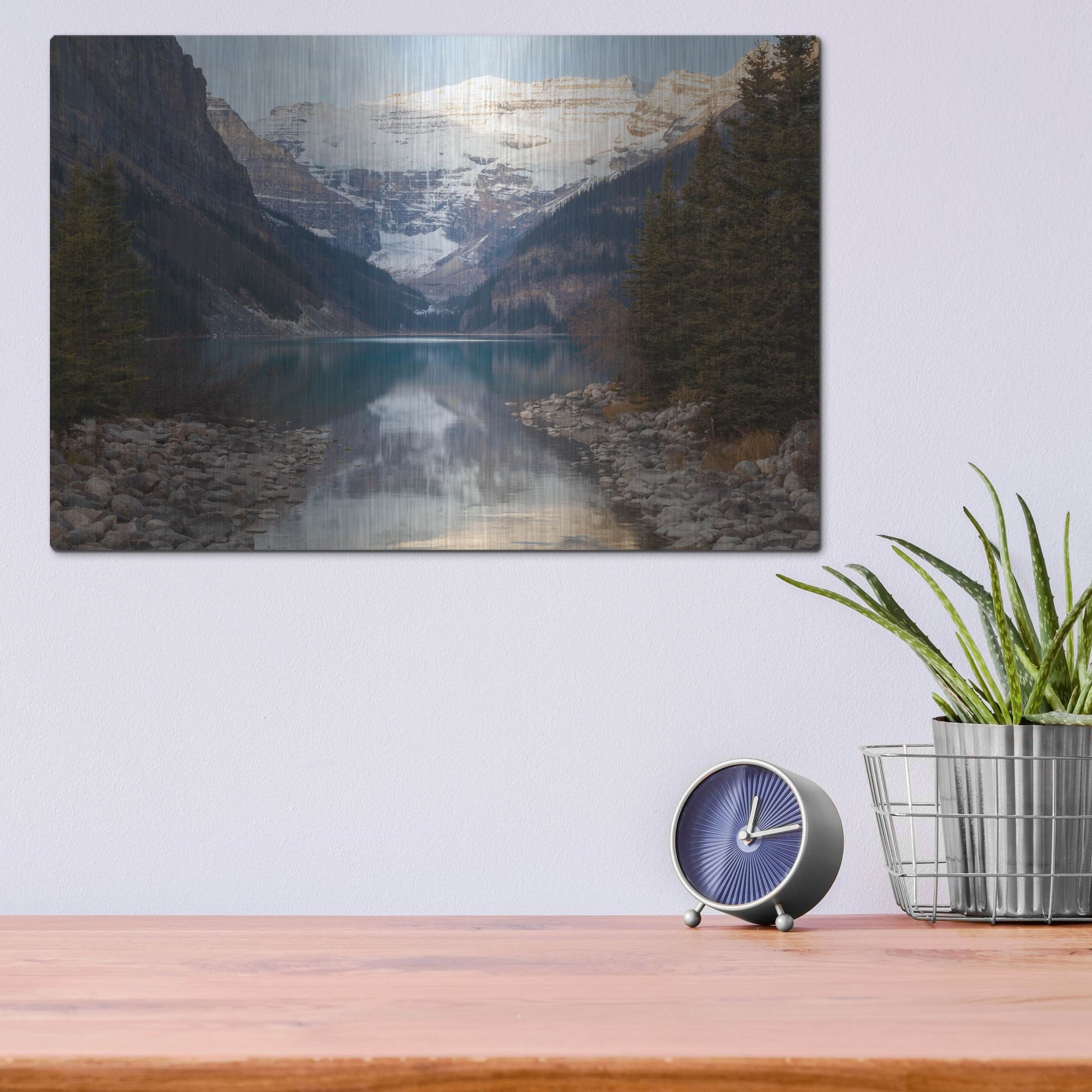 Luxe Metal Art 'Lake Louise 3' by Joe Reimer Photography, Metal Wall Art,16x12