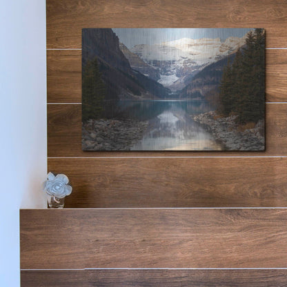 Luxe Metal Art 'Lake Louise 3' by Joe Reimer Photography, Metal Wall Art,16x12