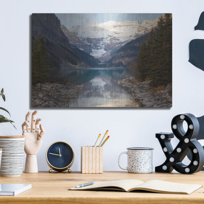 Luxe Metal Art 'Lake Louise 3' by Joe Reimer Photography, Metal Wall Art,16x12