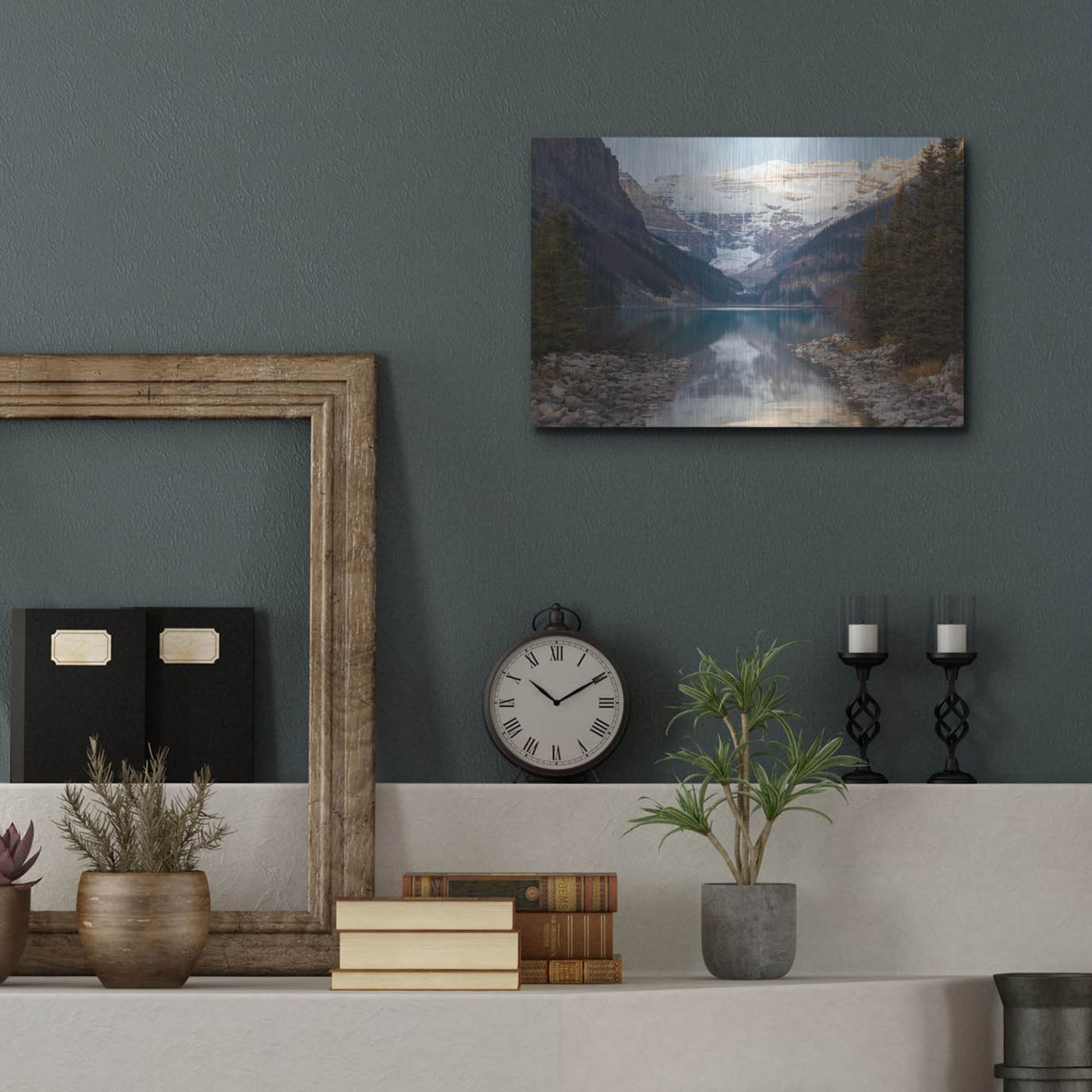 Luxe Metal Art 'Lake Louise 3' by Joe Reimer Photography, Metal Wall Art,16x12