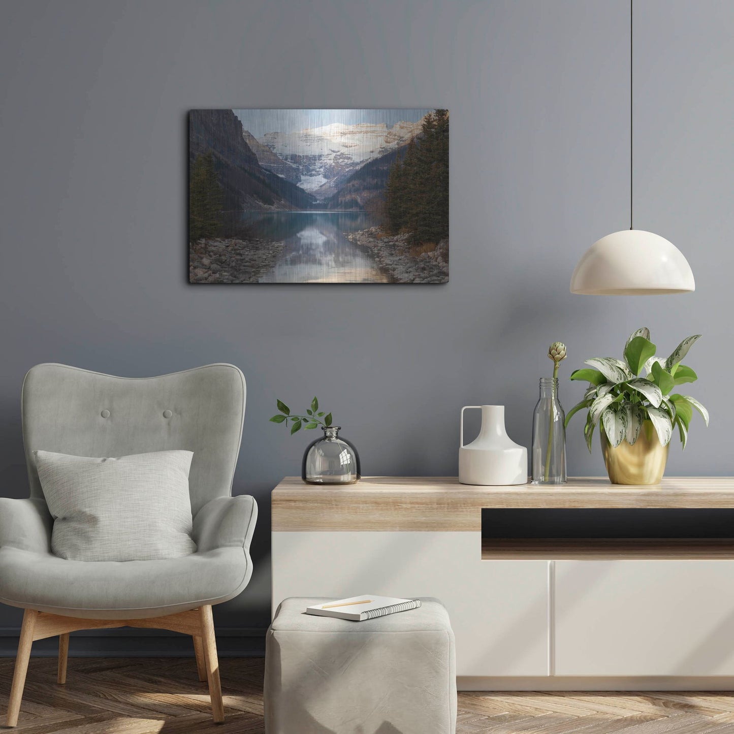 Luxe Metal Art 'Lake Louise 3' by Joe Reimer Photography, Metal Wall Art,24x16