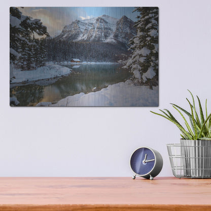 Luxe Metal Art 'Lake Louise 4' by Joe Reimer Photography, Metal Wall Art,16x12