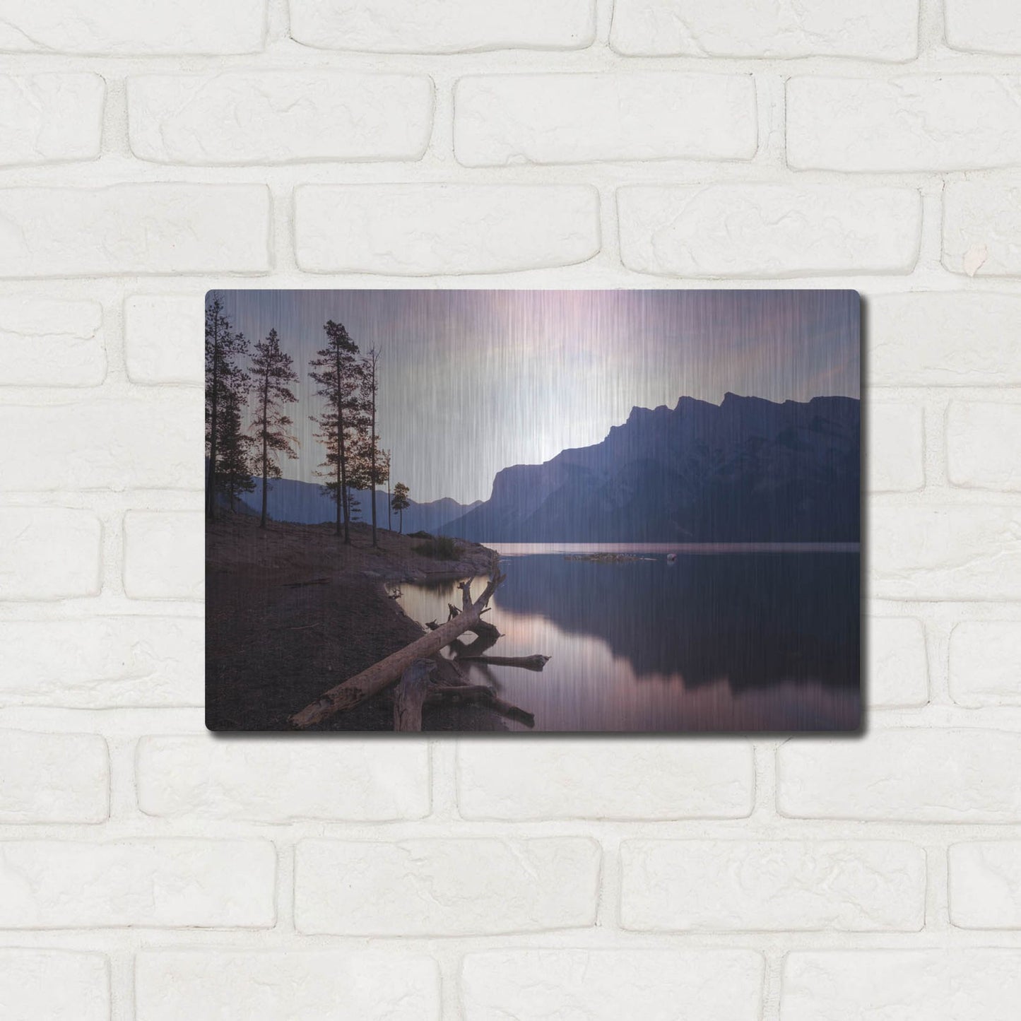 Luxe Metal Art 'Lake Minnewanka 1' by Joe Reimer Photography, Metal Wall Art,16x12