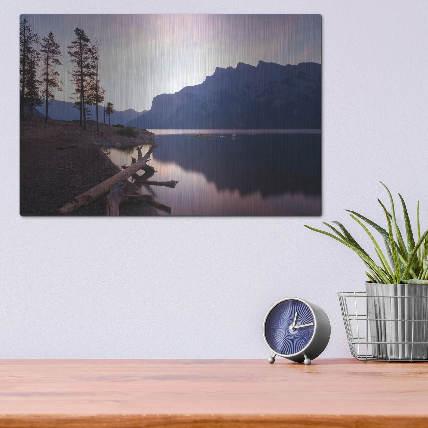 Luxe Metal Art 'Lake Minnewanka 1' by Joe Reimer Photography, Metal Wall Art,16x12