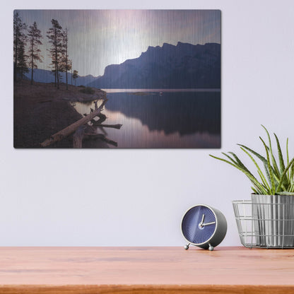 Luxe Metal Art 'Lake Minnewanka 1' by Joe Reimer Photography, Metal Wall Art,16x12