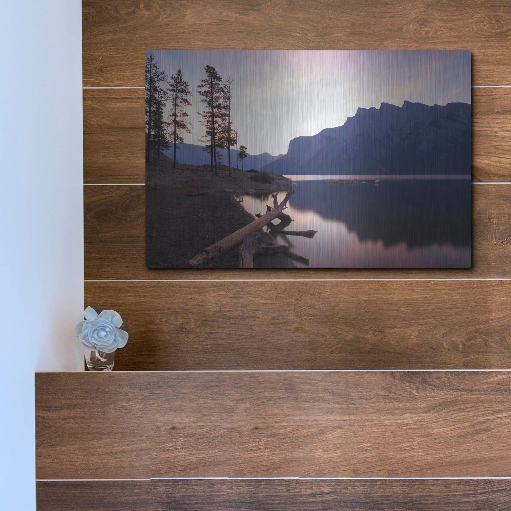 Luxe Metal Art 'Lake Minnewanka 1' by Joe Reimer Photography, Metal Wall Art,16x12