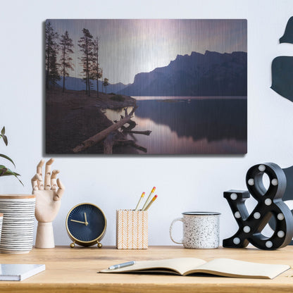 Luxe Metal Art 'Lake Minnewanka 1' by Joe Reimer Photography, Metal Wall Art,16x12