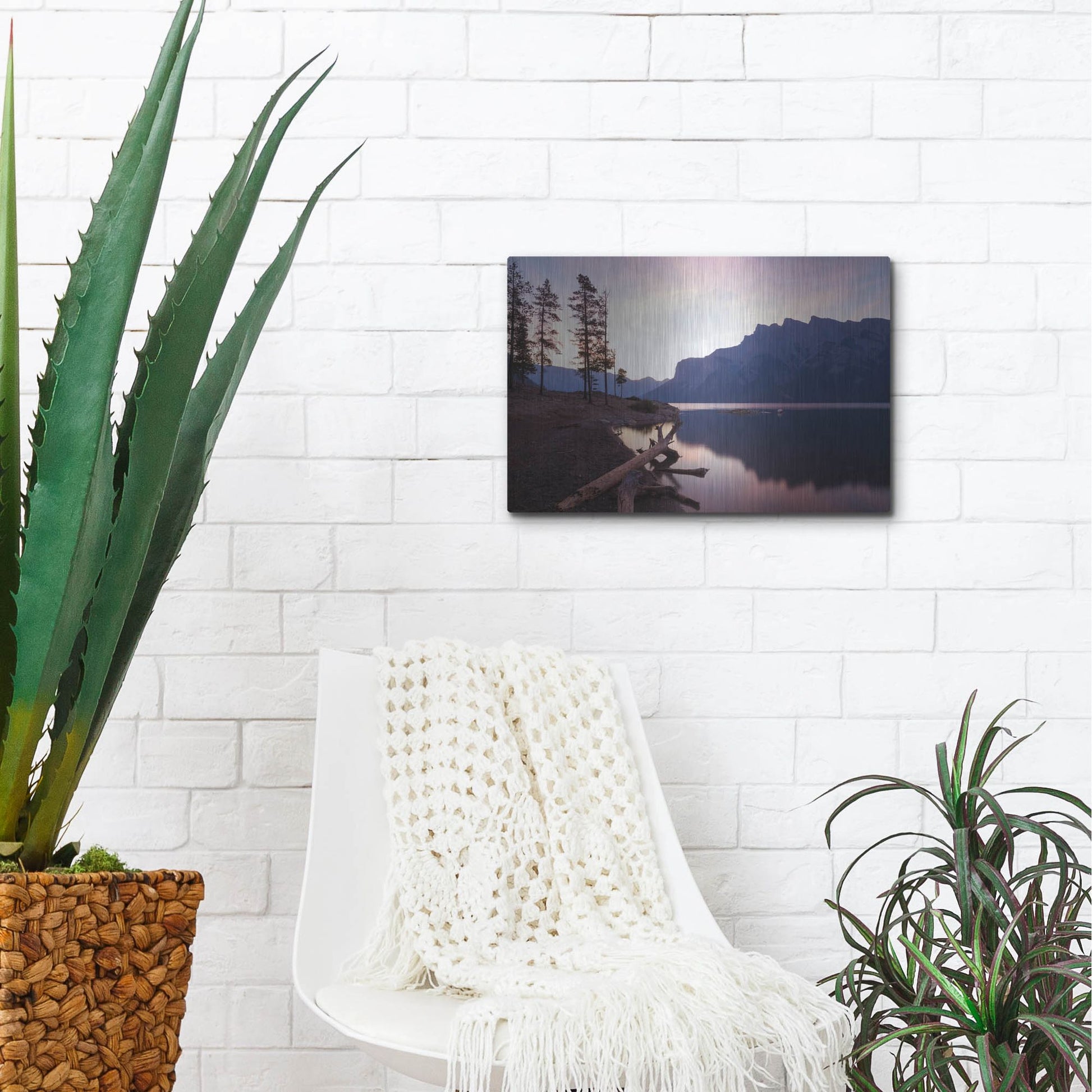 Luxe Metal Art 'Lake Minnewanka 1' by Joe Reimer Photography, Metal Wall Art,16x12