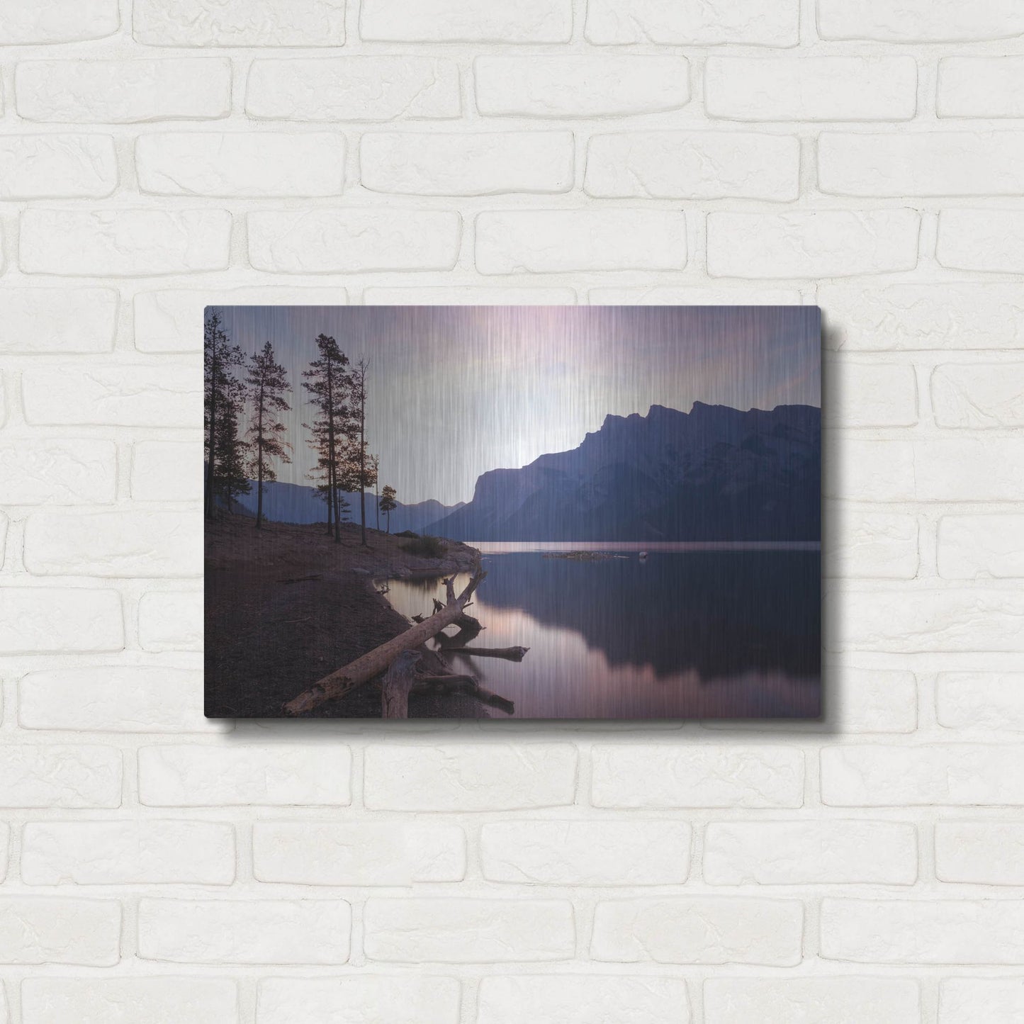 Luxe Metal Art 'Lake Minnewanka 1' by Joe Reimer Photography, Metal Wall Art,24x16