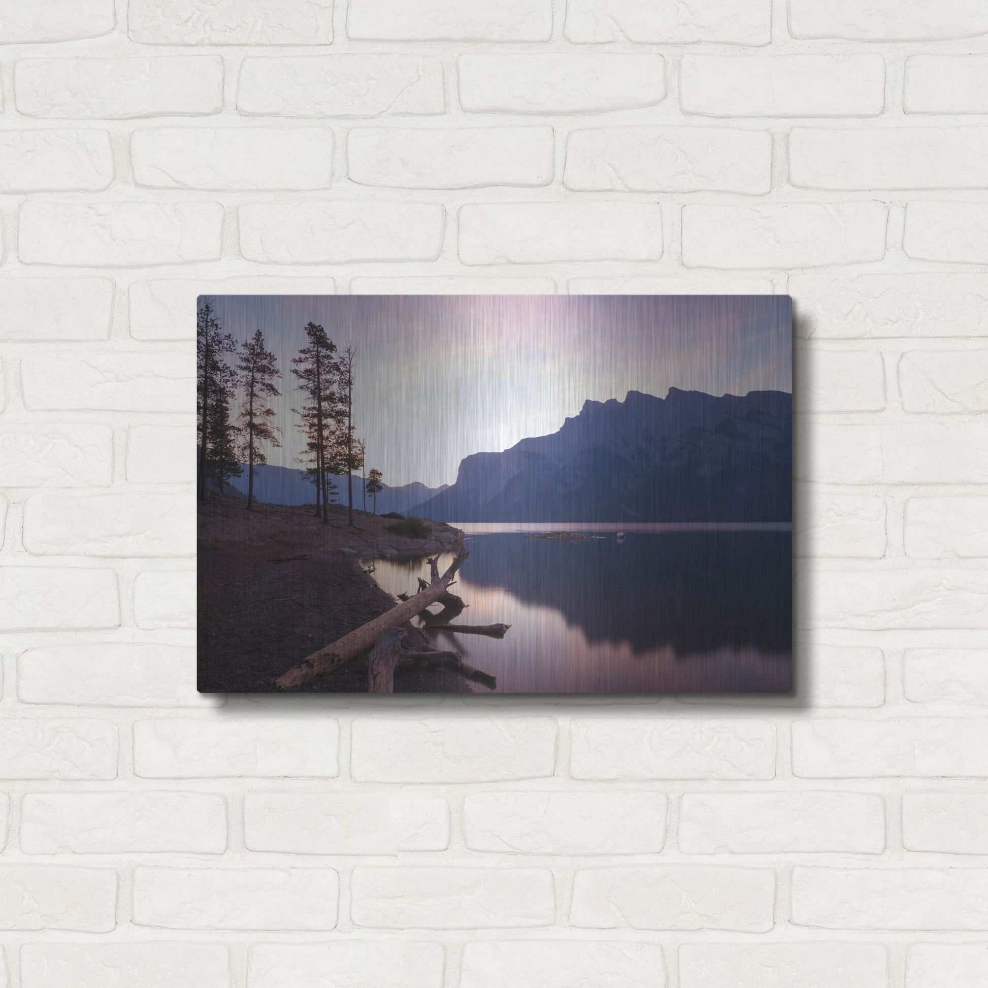Luxe Metal Art 'Lake Minnewanka 1' by Joe Reimer Photography, Metal Wall Art,24x16
