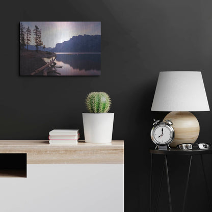 Luxe Metal Art 'Lake Minnewanka 1' by Joe Reimer Photography, Metal Wall Art,24x16