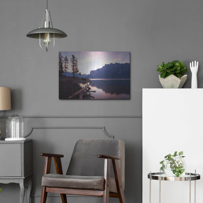 Luxe Metal Art 'Lake Minnewanka 1' by Joe Reimer Photography, Metal Wall Art,24x16