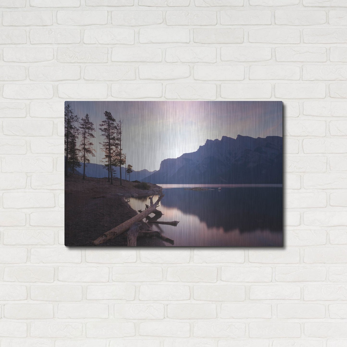 Luxe Metal Art 'Lake Minnewanka 1' by Joe Reimer Photography, Metal Wall Art,36x24
