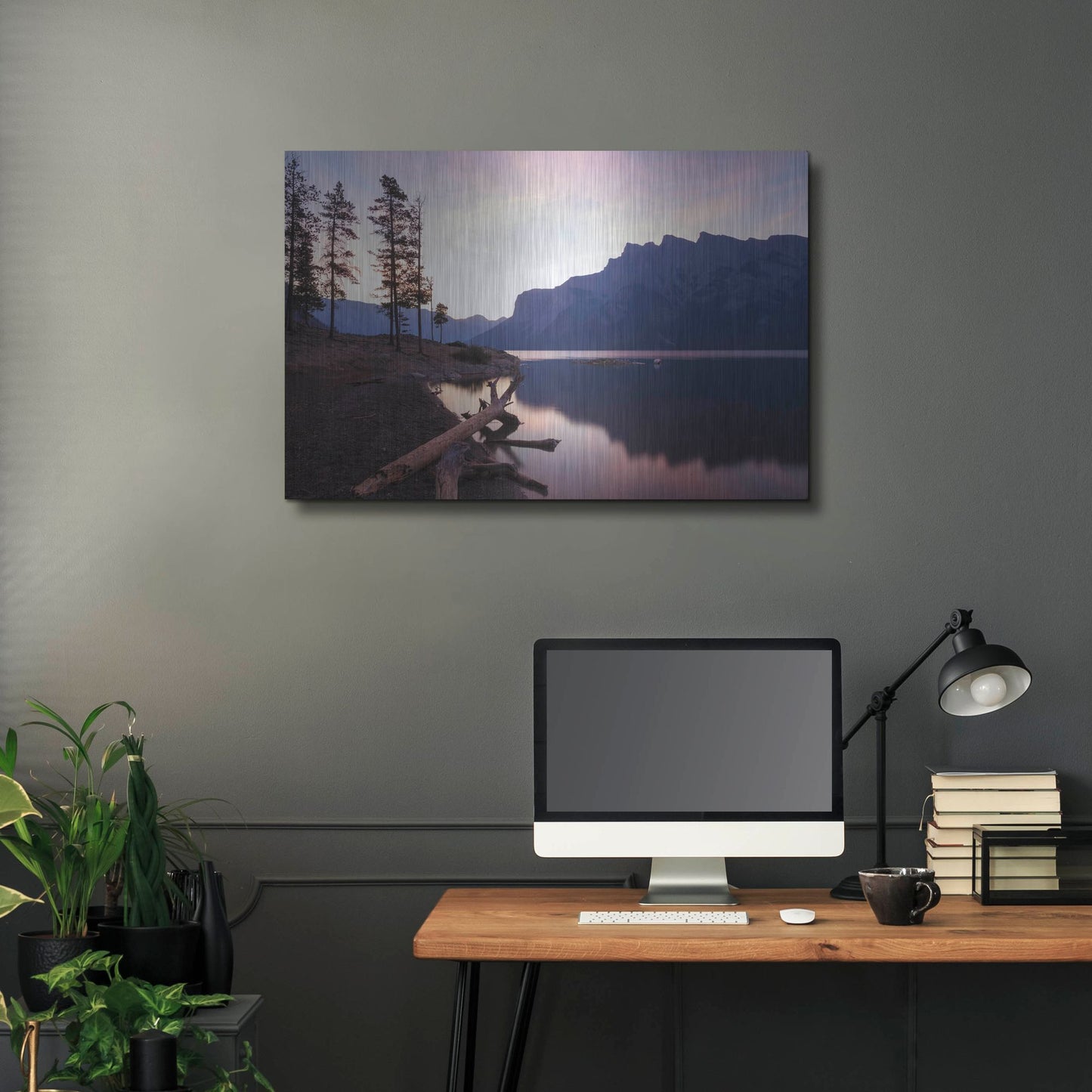 Luxe Metal Art 'Lake Minnewanka 1' by Joe Reimer Photography, Metal Wall Art,36x24