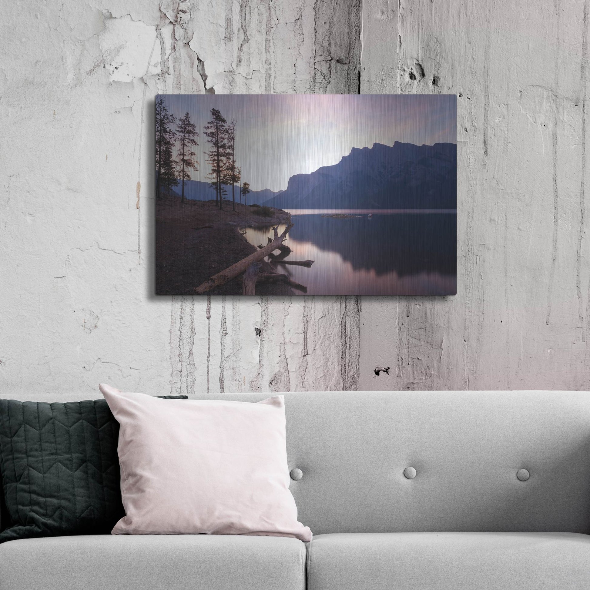 Luxe Metal Art 'Lake Minnewanka 1' by Joe Reimer Photography, Metal Wall Art,36x24