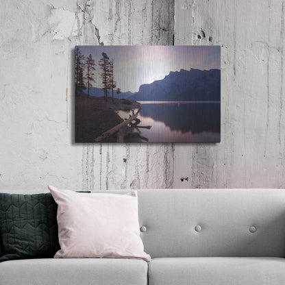 Luxe Metal Art 'Lake Minnewanka 1' by Joe Reimer Photography, Metal Wall Art,36x24