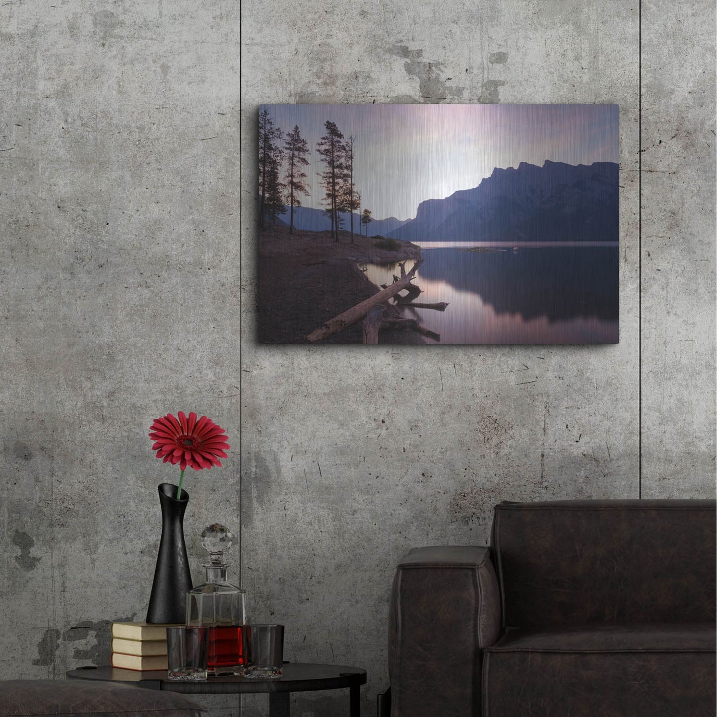 Luxe Metal Art 'Lake Minnewanka 1' by Joe Reimer Photography, Metal Wall Art,36x24