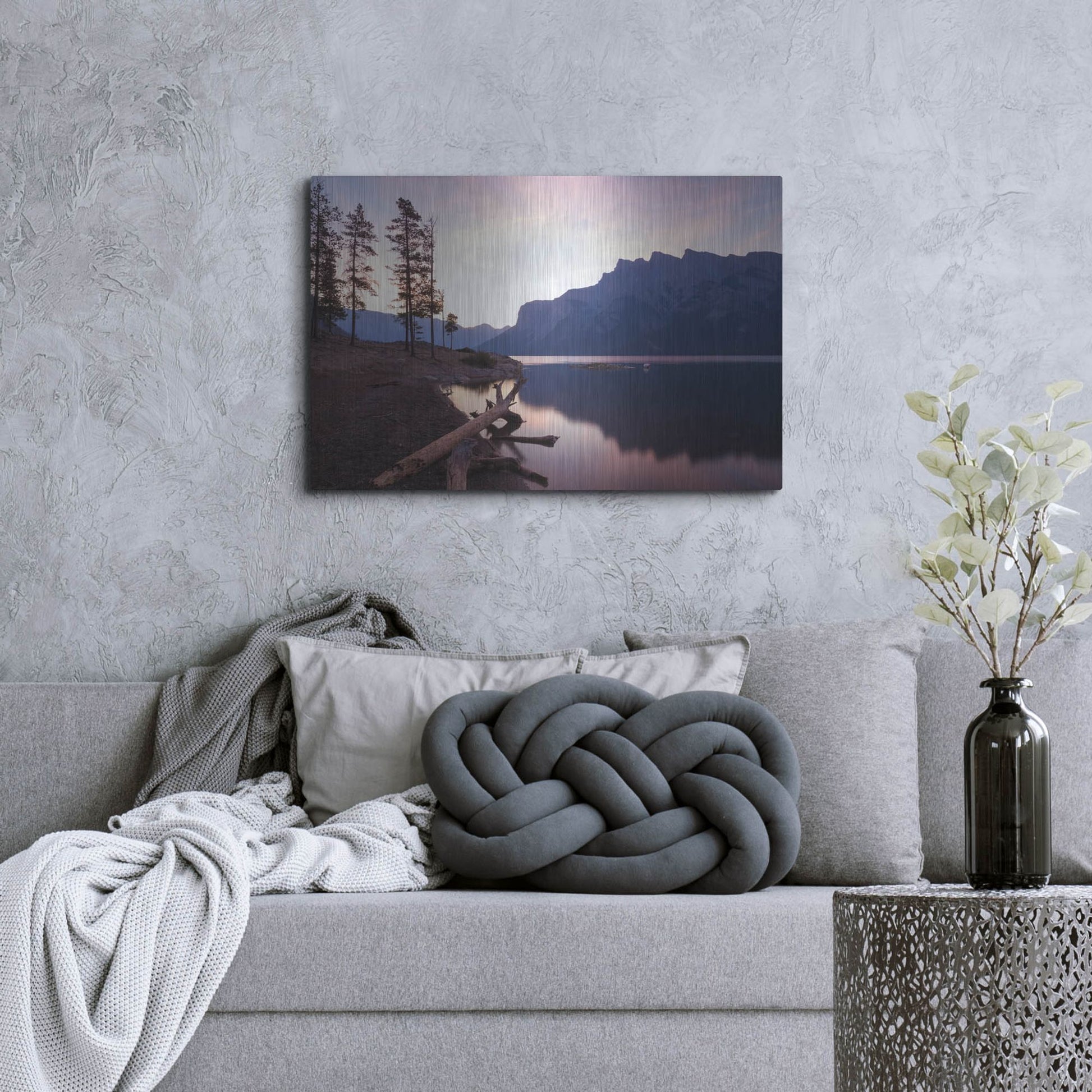 Luxe Metal Art 'Lake Minnewanka 1' by Joe Reimer Photography, Metal Wall Art,36x24
