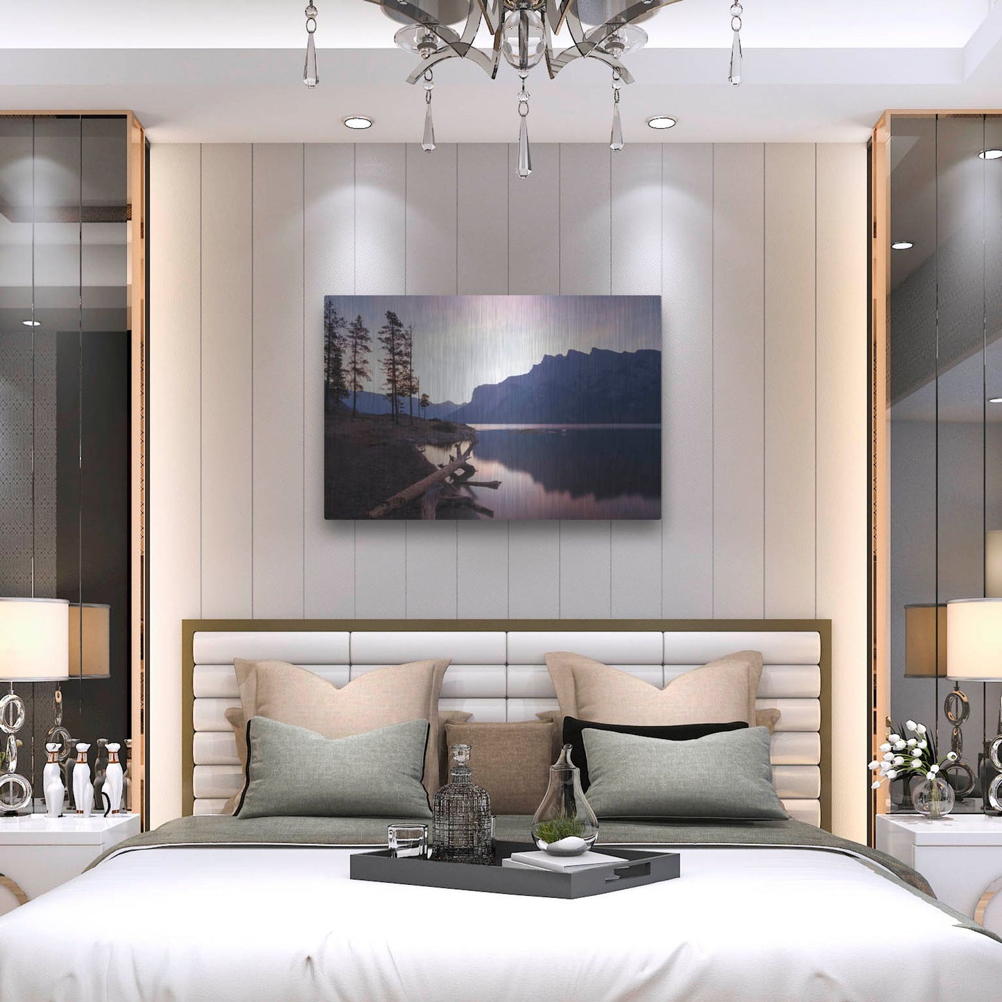Luxe Metal Art 'Lake Minnewanka 1' by Joe Reimer Photography, Metal Wall Art,36x24
