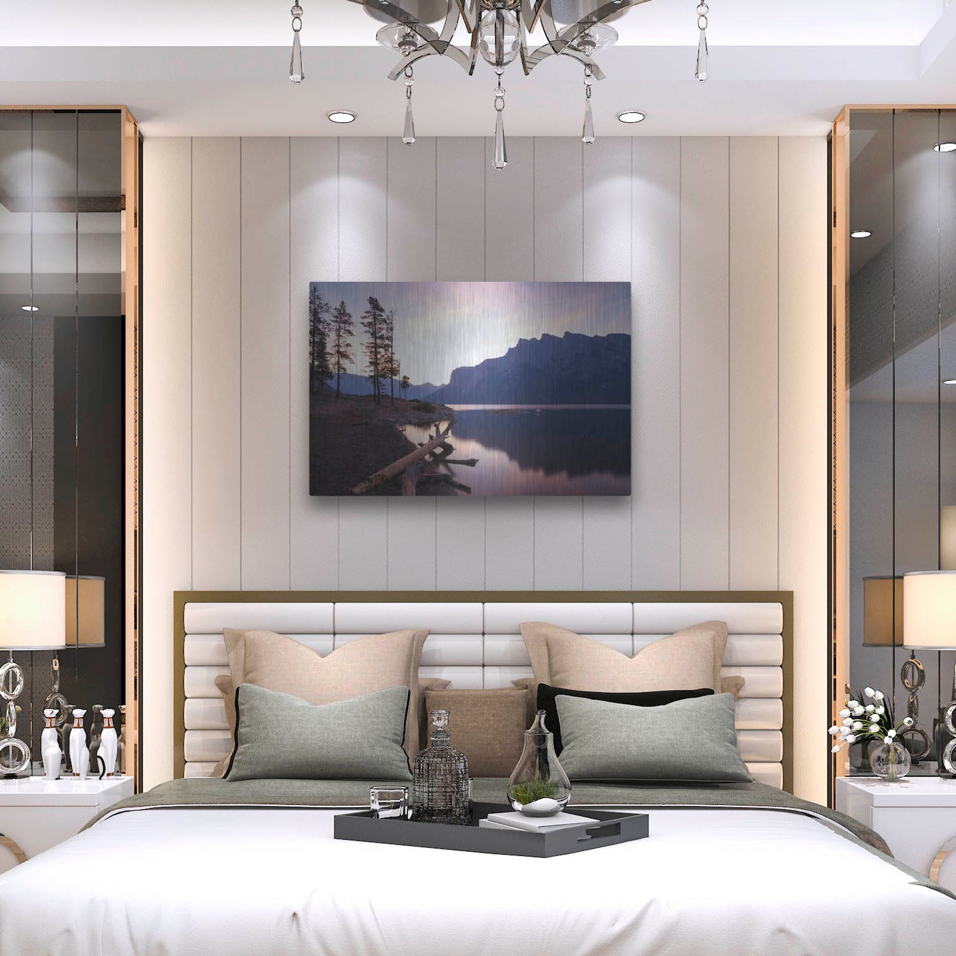 Luxe Metal Art 'Lake Minnewanka 1' by Joe Reimer Photography, Metal Wall Art,36x24