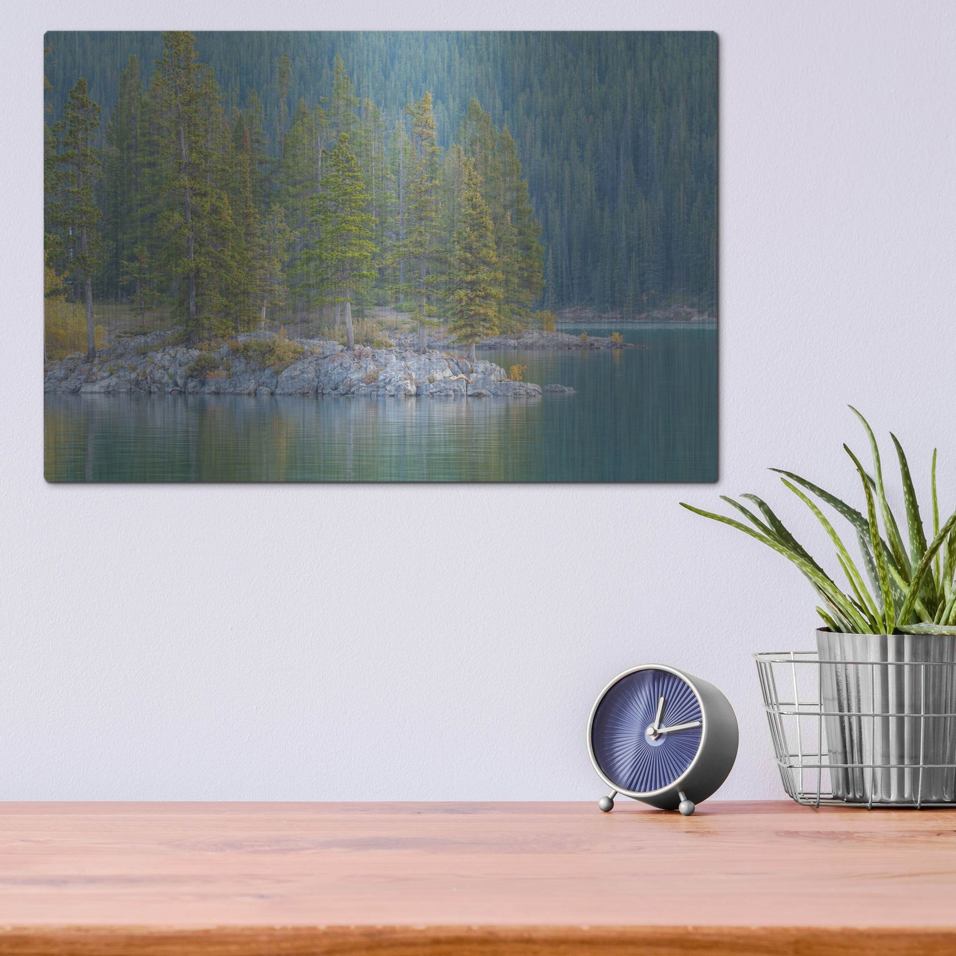 Luxe Metal Art 'Lake Minnewanka 2' by Joe Reimer Photography, Metal Wall Art,16x12
