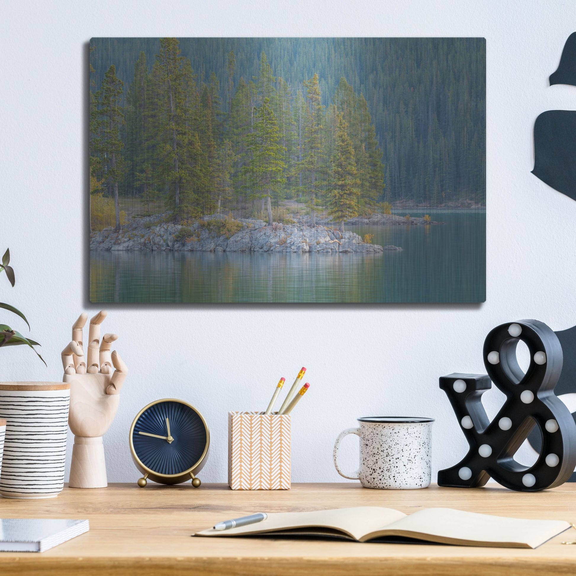 Luxe Metal Art 'Lake Minnewanka 2' by Joe Reimer Photography, Metal Wall Art,16x12