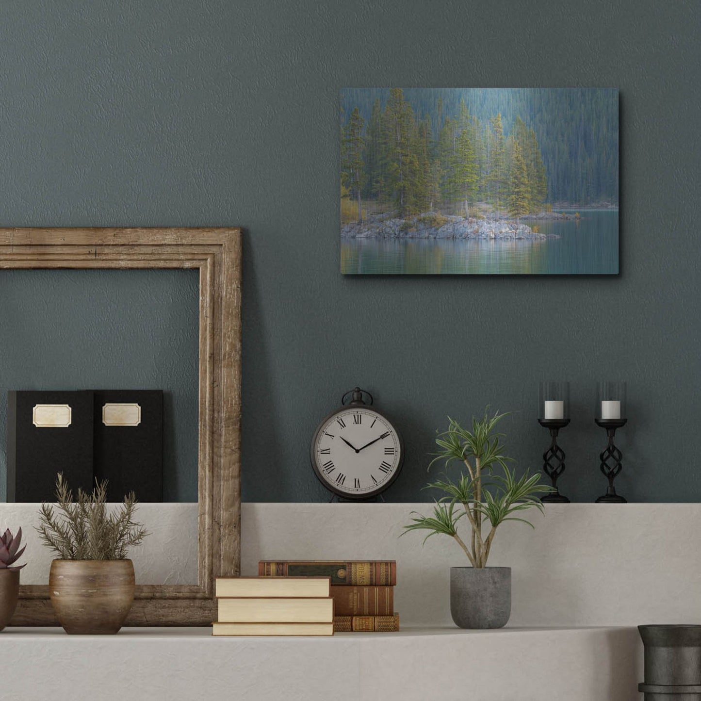 Luxe Metal Art 'Lake Minnewanka 2' by Joe Reimer Photography, Metal Wall Art,16x12