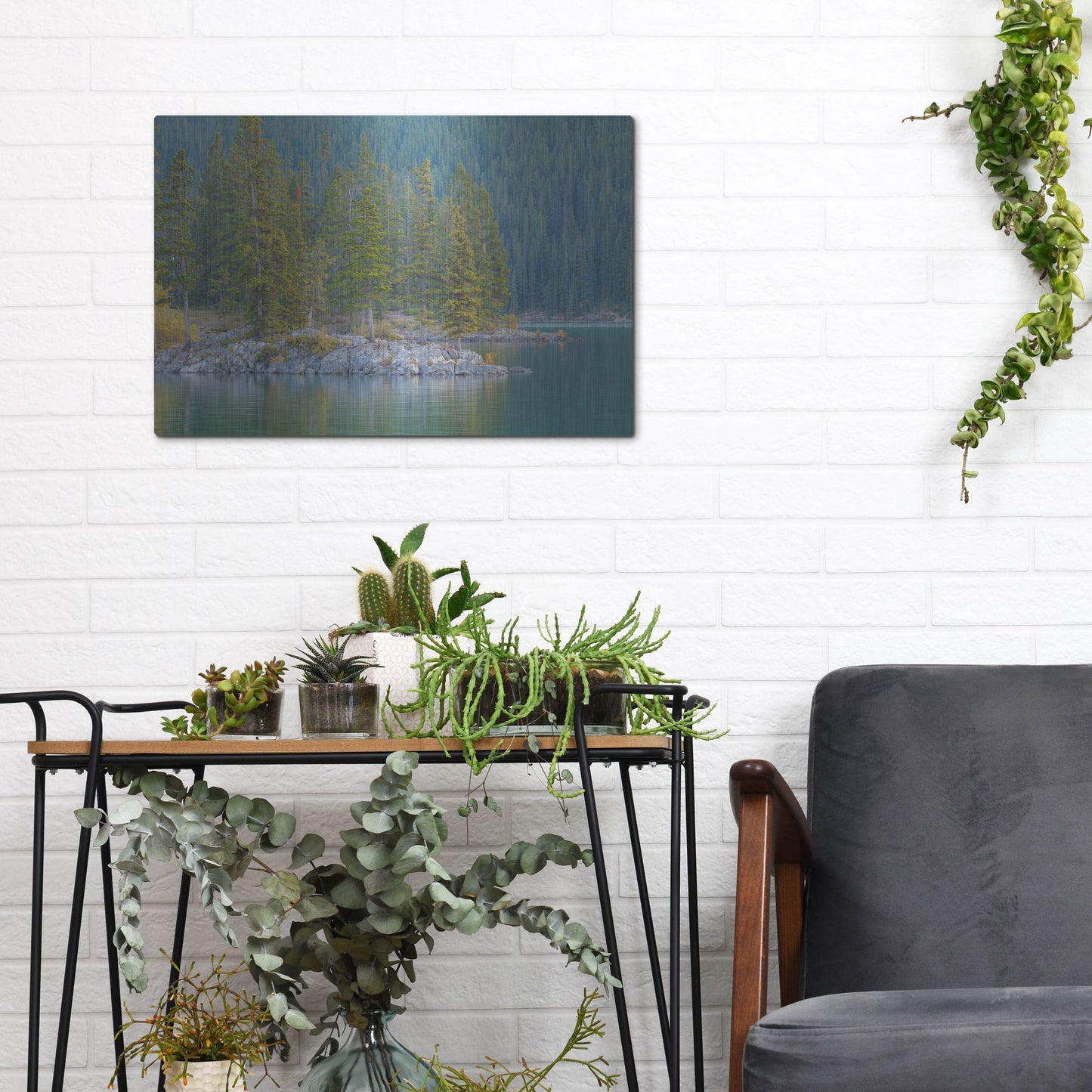 Luxe Metal Art 'Lake Minnewanka 2' by Joe Reimer Photography, Metal Wall Art,16x12