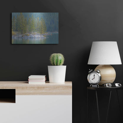 Luxe Metal Art 'Lake Minnewanka 2' by Joe Reimer Photography, Metal Wall Art,24x16