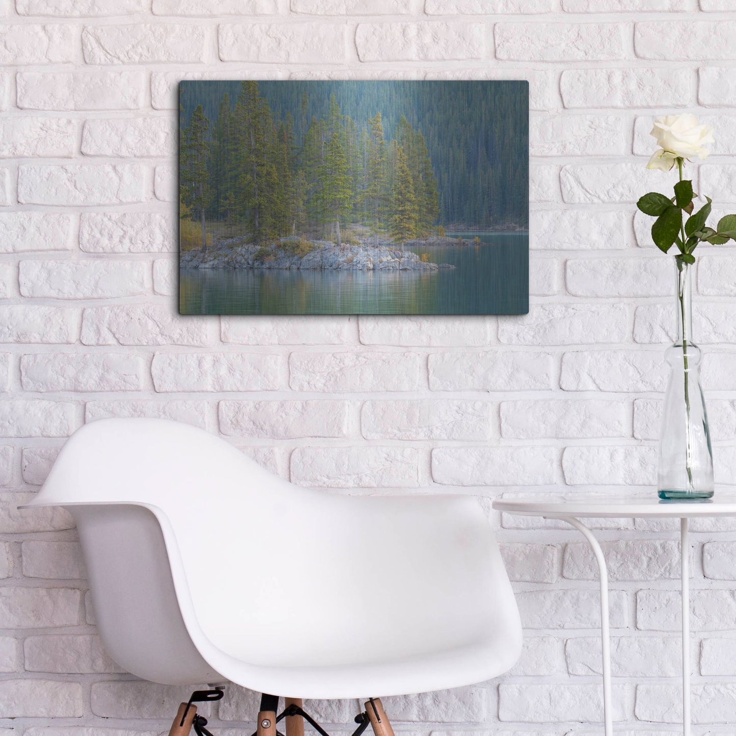 Luxe Metal Art 'Lake Minnewanka 2' by Joe Reimer Photography, Metal Wall Art,24x16