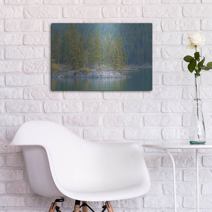 Luxe Metal Art 'Lake Minnewanka 2' by Joe Reimer Photography, Metal Wall Art,24x16
