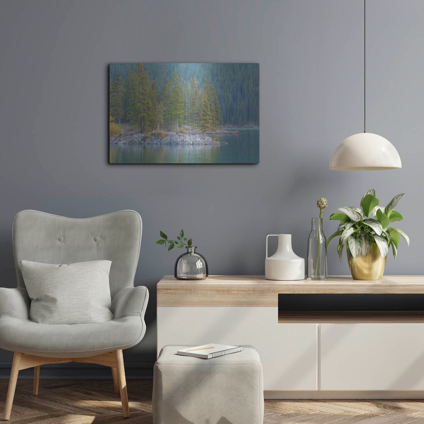 Luxe Metal Art 'Lake Minnewanka 2' by Joe Reimer Photography, Metal Wall Art,24x16